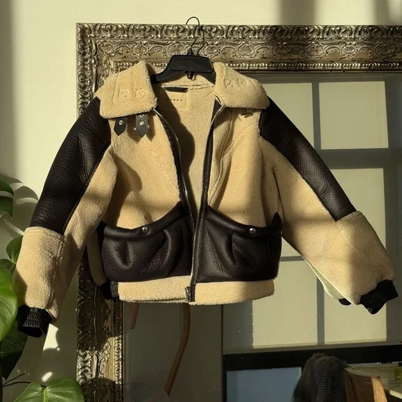 Blank NYC Sherpa + Leather Jacket // size XS - Picture 10 of 11